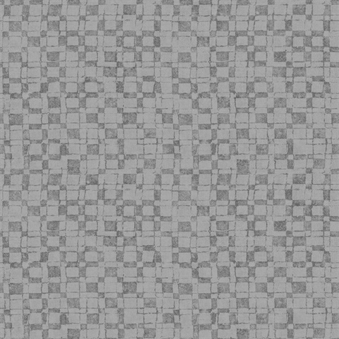 Sarni Silver Grid Metallic Wallpaper