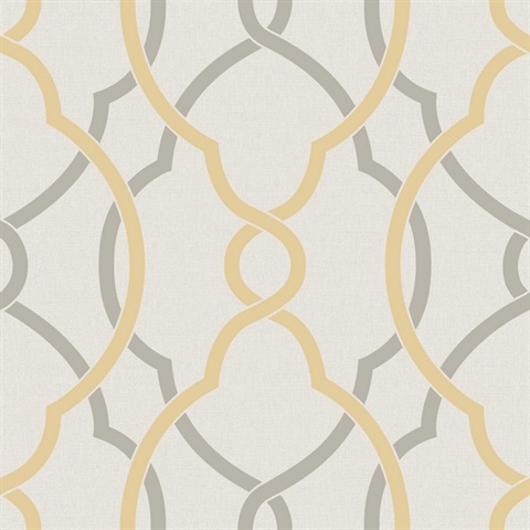 Sausalito Yellow Lattice Wallpaper