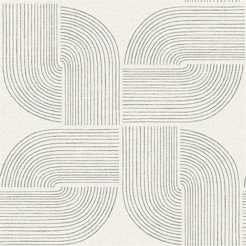 Savoye Black Spiral Arches Wallpaper