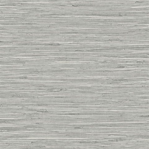 Saybrook Faux Rushcloth Cove Grey & Metallic Silver Peel and Stick Wal