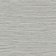 Saybrook Faux Rushcloth Cove Grey & Metallic Silver Peel and Stick Wal