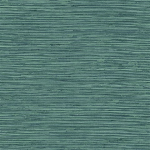 Saybrook Faux Rushcloth Paradise Teal Peel and Stick Wallpaper