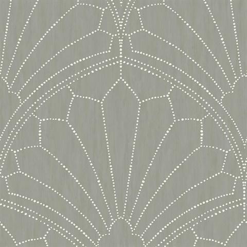 Scallop Dark Grey Wallpaper
