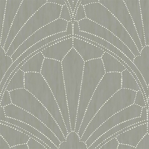 Scallop Dark Grey Wallpaper