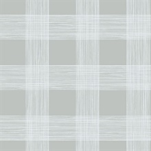 Scarborough Grey Striated Plaid Wallpaper