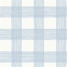 Scarborough Light Blue Striated Plaid Wallpaper