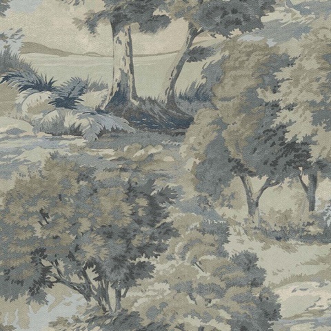 Scenic Trees Seashell Wallpaper