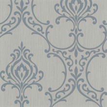 Scott Aqua Nouveau Damask Wallpaper