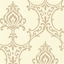 Scott Gold Nouveau Damask Wallpaper