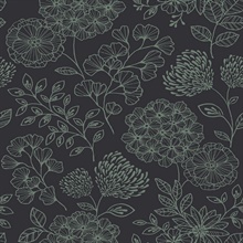 Scott Living Ada Charcoal Black Large Floral Wallpaper