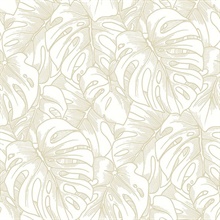 Scott Living Balboa Gold Botanical Non Woven Unpasted Wallpaper