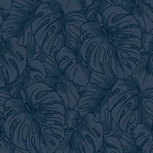Scott Living Balboa Indigo Botanical Non Woven Unpasted Wallpaper