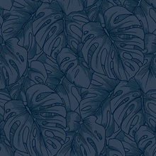 Scott Living Balboa Indigo Botanical Non Woven Unpasted Wallpaper