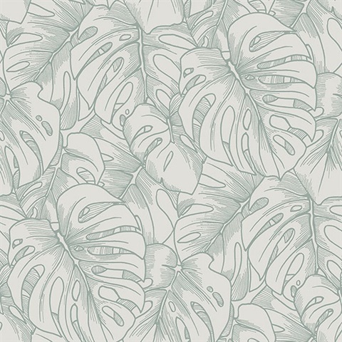 Scott Living Balboa Olive Botanical Non Woven Unpasted Wallpaper