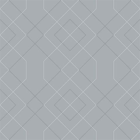 Scott Living Ballard Pewter Geometric Non Woven Unpasted Wallpaper