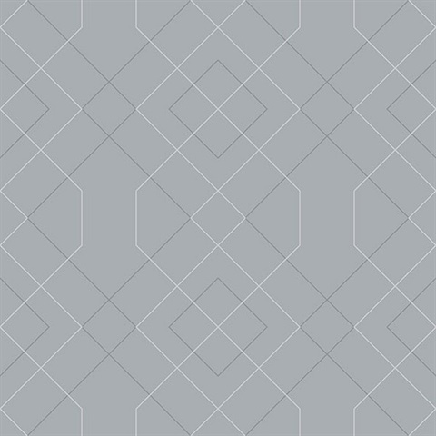 Scott Living Ballard Pewter Geometric Non Woven Unpasted Wallpaper