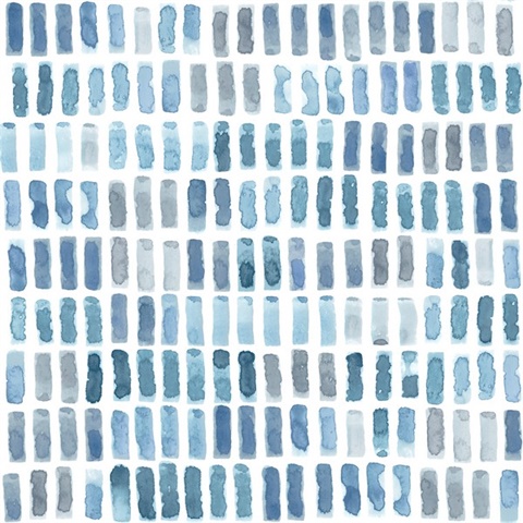 Scott Living Brynne Indigo Modern Watercolor Rectangle Wallpaper