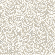 Scott Living Del Mar Beige Botanical Non Woven Unpasted Wallpaper