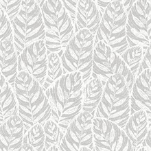 Scott Living Del Mar Grey Botanical Non Woven Unpasted Wallpaper