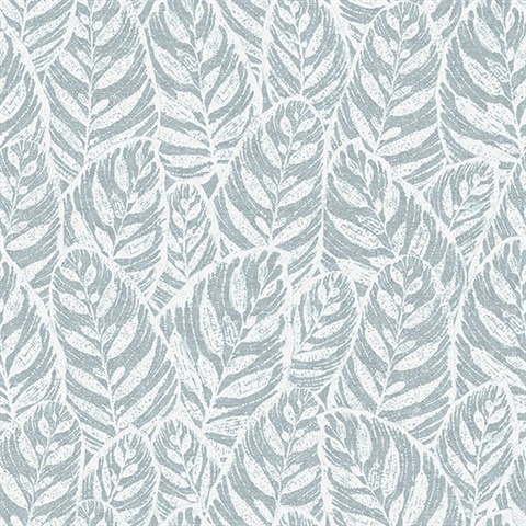 Scott Living Del Mar Light Blue Botanical Non Woven Unpasted Wallpaper