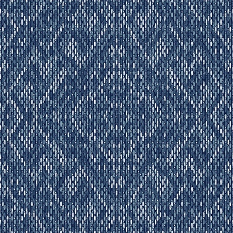 Scott Living Felix Indigo Geometric Textured Faded Diamond Wallpaper