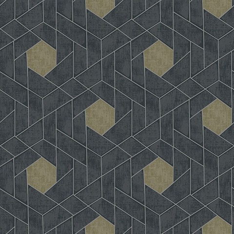 Scott Living Granada Charcoal Geometric Non Woven Unpasted Wallpaper