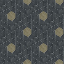 Scott Living Granada Charcoal Geometric Non Woven Unpasted Wallpaper