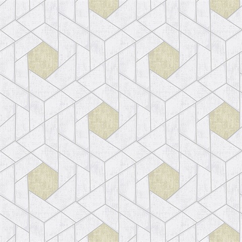Scott Living Granada Silver Geometric Non Woven Unpasted Wallpaper