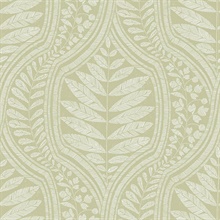 Scott Living Juno Green Ogee Non Woven Unpasted Wallpaper