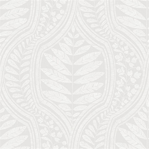 Scott Living Juno Light Grey Ogee Non Woven Unpasted Wallpaper