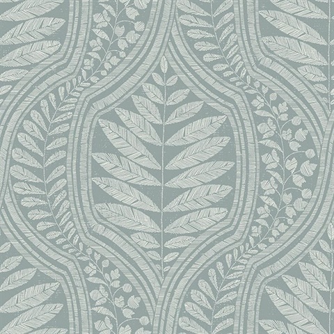 Scott Living Juno Teal Ogee Non Woven Unpasted Wallpaper