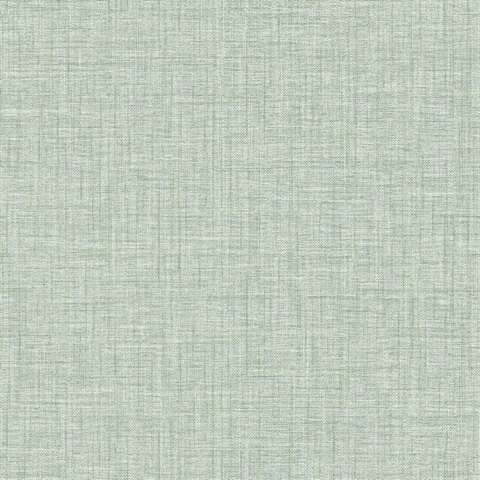Scott Living Lanister Green Faux Linen Textured Wallpaper
