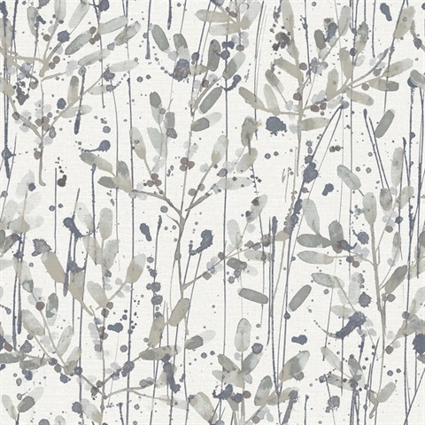 Scott Living Leandra Grey Floral Trail Wallpaper