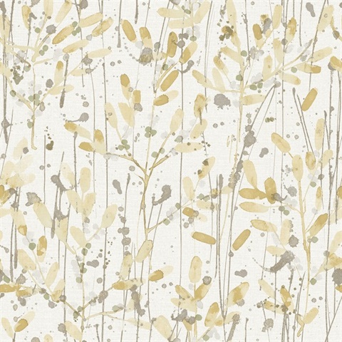 Scott Living Leandra Yellow Floral Trail Wallpaper