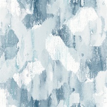 Scott Living Mahi Blue Textured Abstract Watercolor Wallpaper