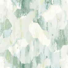Scott Living Mahi Green Textured Abstract Watercolor Wallpaper