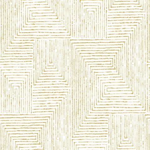 Scott Living Merritt Honey Geometric Non Woven Unpasted Wallpaper