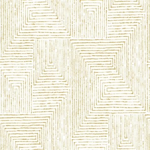 Scott Living Merritt Honey Geometric Non Woven Unpasted Wallpaper
