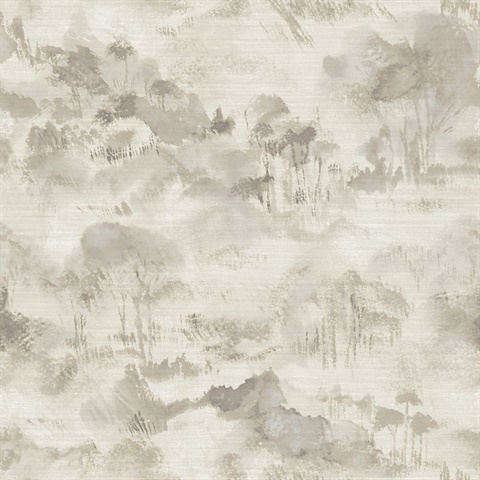 Scott Living Nara Taupe Toile Silhouette Wallpaper