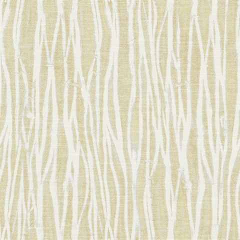 Scott Living Nazar Yellow Stripe on Textured Linen Wallpaper