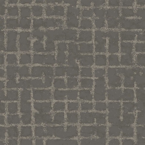 Scott Living Shea Charcoal Distressed Geometric Non Woven Unpasted Wal