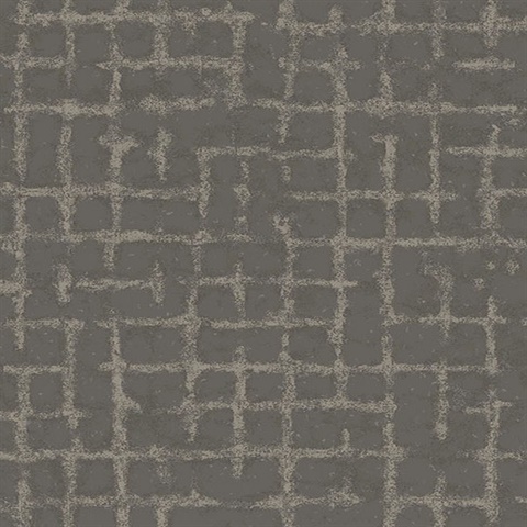 Scott Living Shea Charcoal Distressed Geometric Non Woven Unpasted Wal