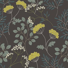 Scott Living Sorrel Black Botanical Leaf Wallpaper