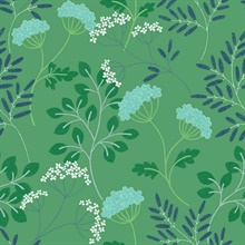 Scott Living Sorrel Green Botanical Leaf Wallpaper