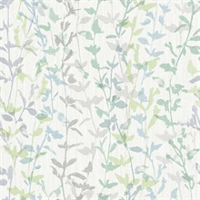 Scott Living Thea Green Floral Trail Non Woven Unpasted Wallpaper