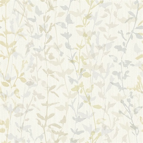 Scott Living Thea Light Grey Floral Trail Non Woven Unpasted Wallpaper