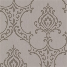 Scott Taupe Nouveau Damask Wallpaper