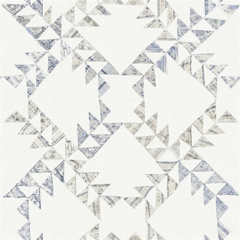 Scrap Quilt Denim Southwest Wallpaper