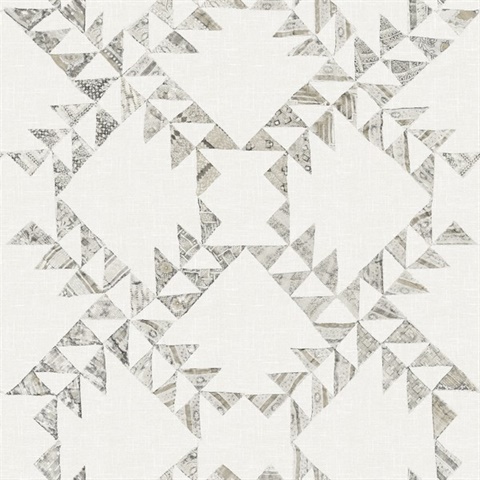 Scrap Quilt Grey Southwest Wallpaper