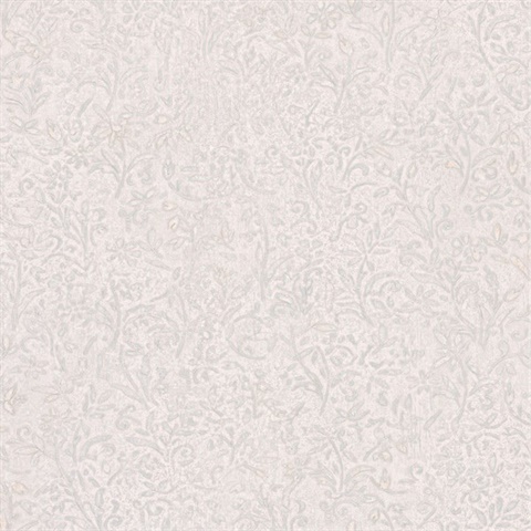 Sculpted Floral Aqua Relief Wallpaper